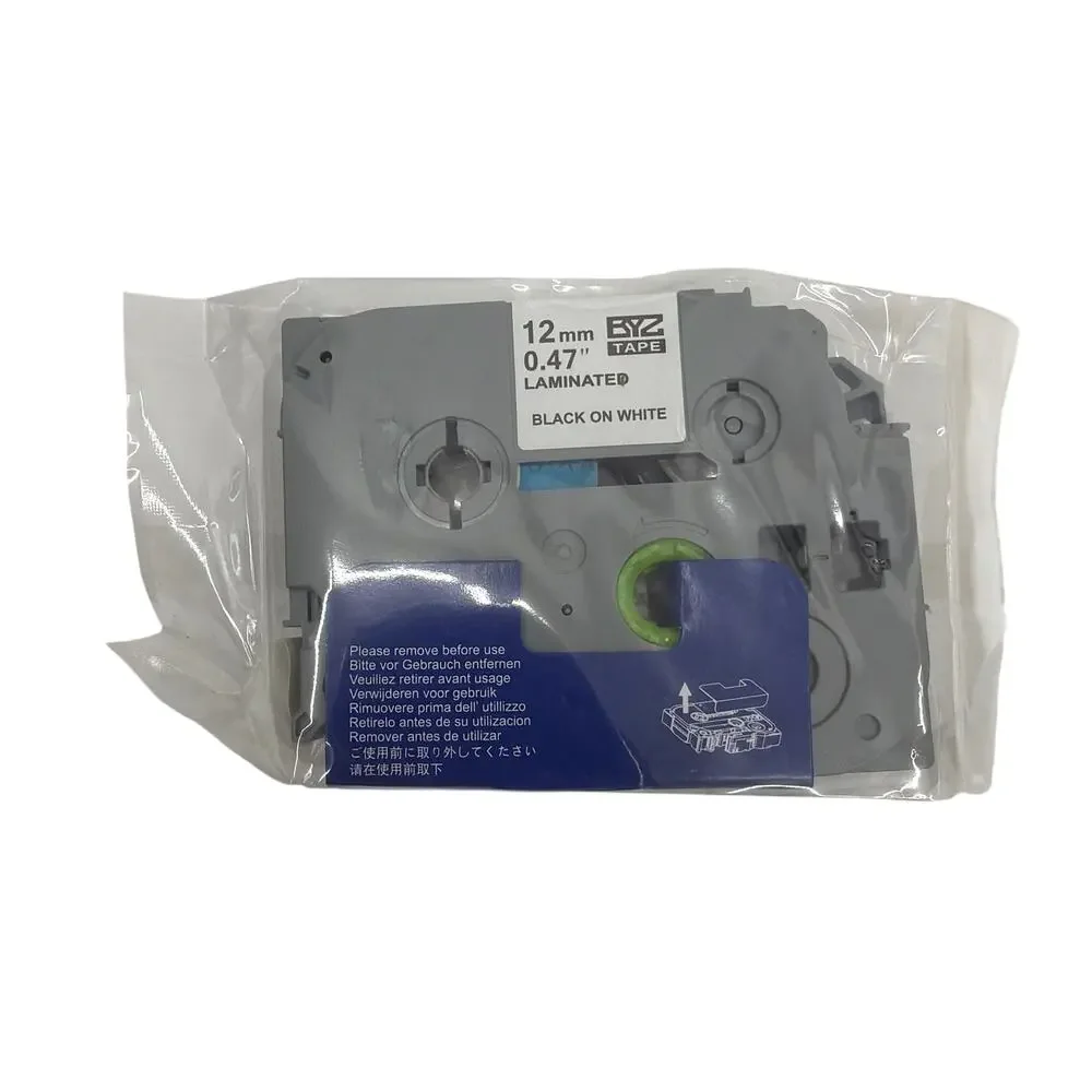 EZ Tape TZe-231 12mm 0.47 Laminated Label Tape Black on White